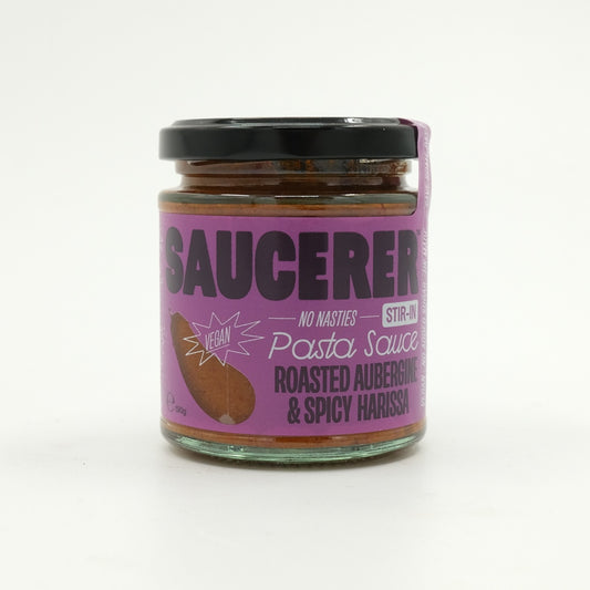Saucerer Pasta Sauce Roasted Aubergine & Spicy Harrissa